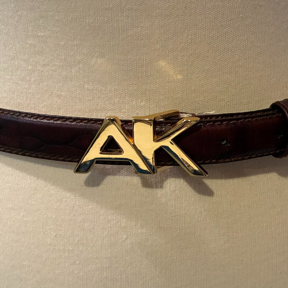 Vintage NEW Anne Klein LOGO Dark Brown Belt Size Medium
